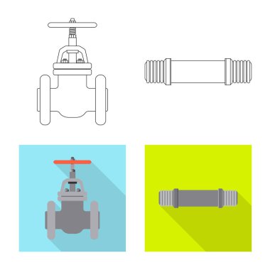 Boru ve tüp simge vektör Illustration. Boru ve boru hattı hisse senedi simgesi web için kümesi.