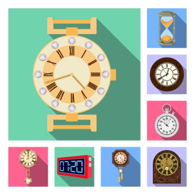 Saat ve saat logo vektör Illustration. Saat ve daire hisse senedi simgesi için web topluluğu.