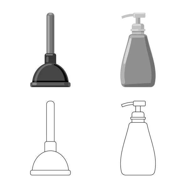 Progettazione vettoriale del logo di pulizia e servizio. Set di pulizia e stock simbolo domestico per il web . — Vettoriale Stock