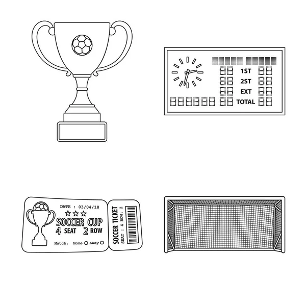 Ilustração vetorial de futebol e placa de engrenagem. Conjunto de futebol e símbolo de estoque de torneio para web . — Vetor de Stock