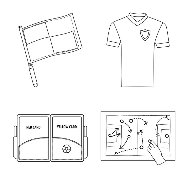 Objeto isolado do logotipo do futebol e da engrenagem. Coleção de futebol e torneio ilustração vetor estoque . — Vetor de Stock