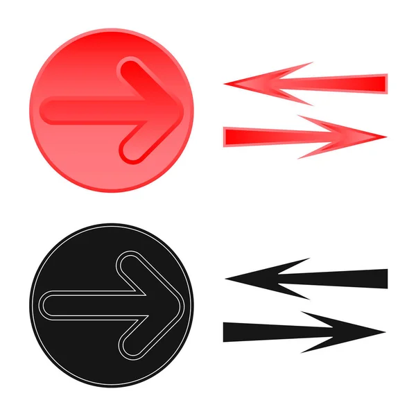 Oggetto isolato di elemento e icona freccia. Set di elementi e icone vettoriali di direzione per stock . — Vettoriale Stock