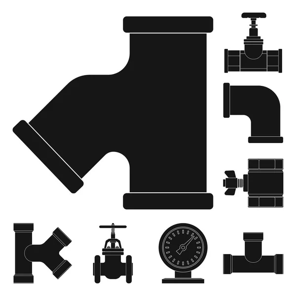 Vektor-Illustration von Rohr- und Rohrzeichen. Abbildung des Rohrleitungs- und Rohrleitungsstockvektors. — Stockvektor