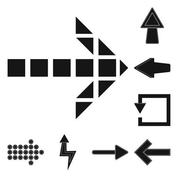 Design vettoriale dell'elemento e dell'icona freccia. Raccolta di elementi e indicazioni vettoriali . — Vettoriale Stock