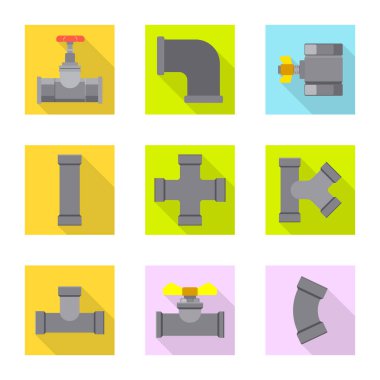 Boru ve tüp simge vektör Illustration. Hisse senedi için boru ve boru hattı vektör simge kümesi.