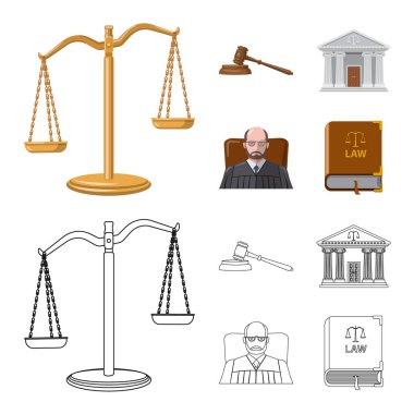 Hukuk ve avukat simge vektör tasarımı. Hukuk ve adalet hisse senedi simgesi web için kümesi.