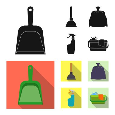 Temizlik ve servis işareti vektör tasarımı. Temizlik ve ev hisse senedi simgesi web için kümesi.