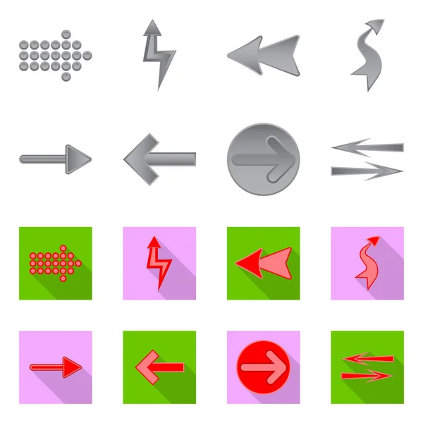 Conception vectorielle de l'élément et le symbole de la flèche. Ensemble d'illustration vectorielle d'élément et de direction . — Image vectorielle