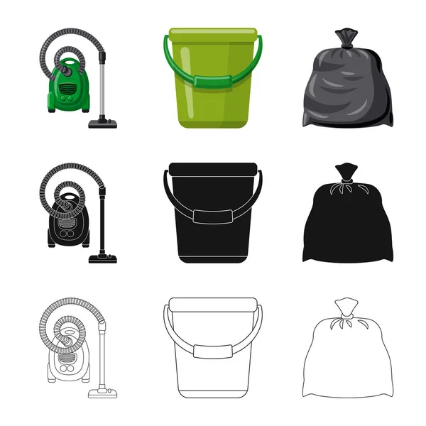 Diseño vectorial del icono de limpieza y servicio. Conjunto de limpieza y vector doméstico icono para stock . — Archivo Imágenes Vectoriales