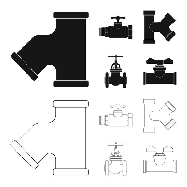 Ilustración vectorial del icono de tubo y tubo. Conjunto de tubo y tubería símbolo de stock para web . — Archivo Imágenes Vectoriales