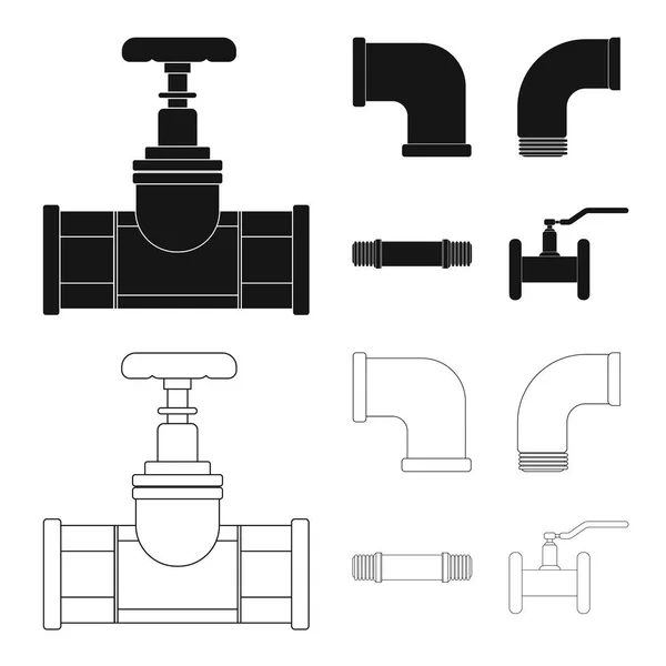 Diseño vectorial de tubo y señal de tubo. Conjunto de tubería y tubería stock vector ilustración . — Archivo Imágenes Vectoriales