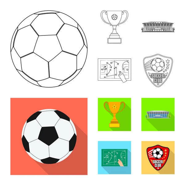 Diseño vectorial de fútbol y logotipo del engranaje. Colección de fútbol y torneo símbolo de stock para la web . — Vector de stock