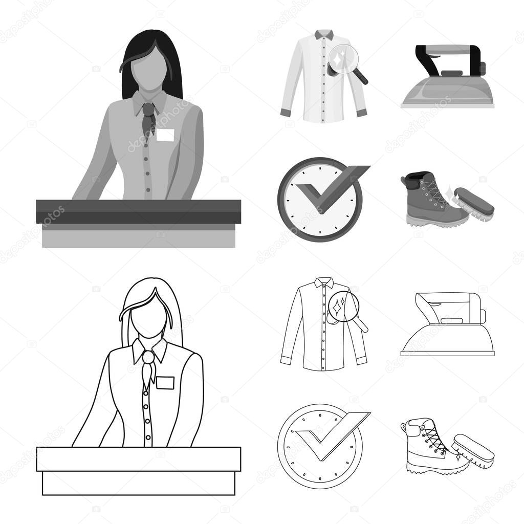 Vector illustration of laundry and clean symbol. Set of laundry and clothes stock vector illustration.