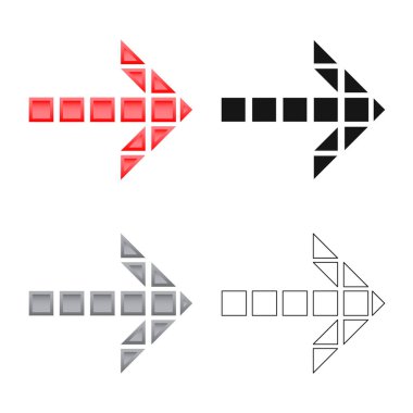 Öğe ve ok logo vektör Illustration. Öğe ve yön hisse senedi vektör çizim topluluğu.