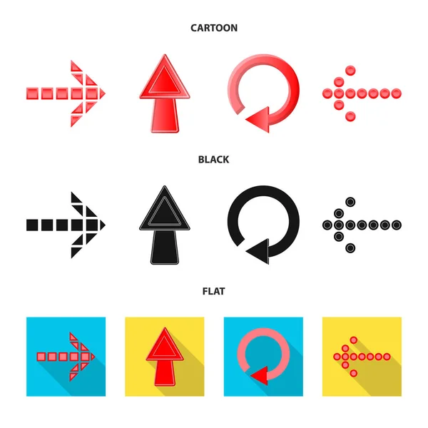 Diseño vectorial de elemento y símbolo de flecha. Conjunto de elemento e icono de vector de dirección para stock . — Archivo Imágenes Vectoriales