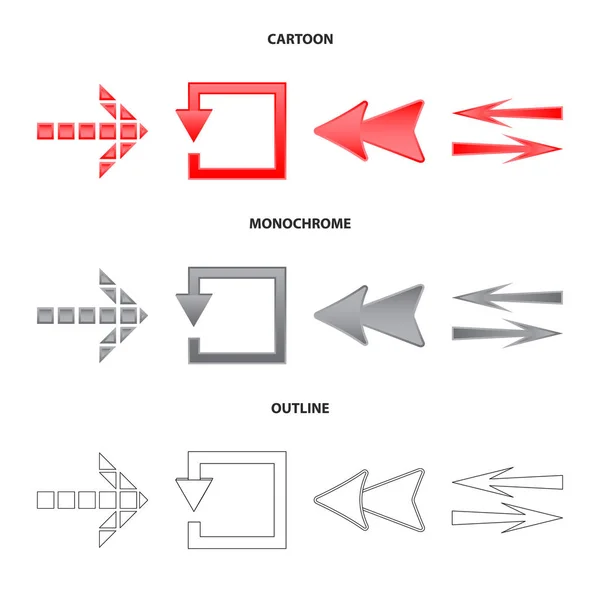 Ilustração vetorial do elemento e logotipo da seta. Conjunto de elementos e direção ilustração vetorial . — Vetor de Stock