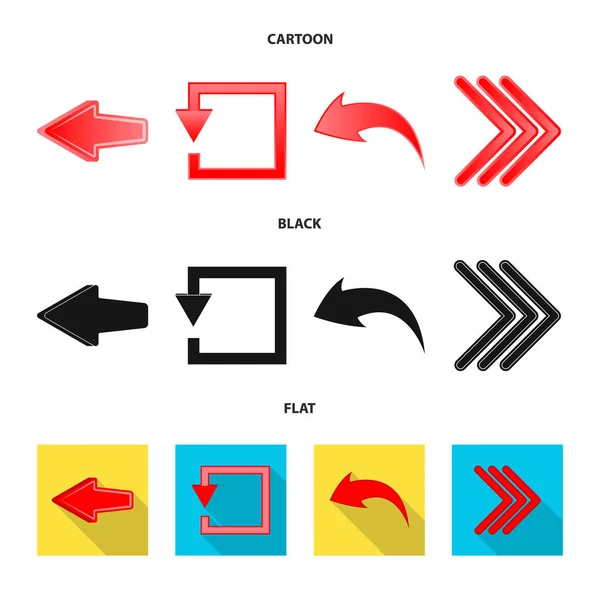 Ilustración vectorial de elemento e icono de flecha. Conjunto de elemento y símbolo de stock de dirección para web . — Archivo Imágenes Vectoriales