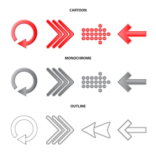 Projekt element i strzałka symbol wektor. Zestaw elementów i kierunku symbol giełdowy dla sieci web. — Wektor stockowy