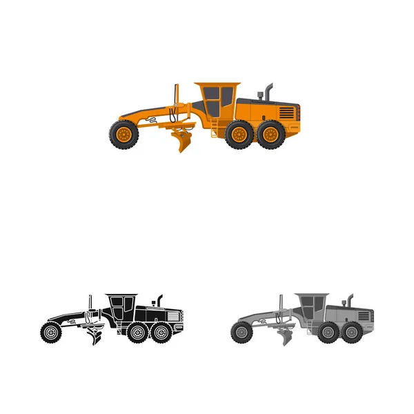 Vektor-Design von Build und Bau-Symbol. Satz von Bau- und Maschinenvektorsymbolen für Aktien. — Stockvektor