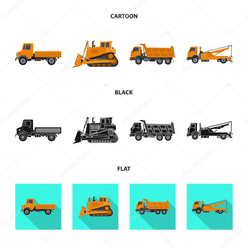 Vector design of build and construction sign. Set of build and machinery stock vector illustration.