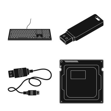 Dizüstü bilgisayar ve aygıt işareti vektör Illustration. Dizüstü bilgisayar ve sunucu hisse senedi vektör çizim seti.