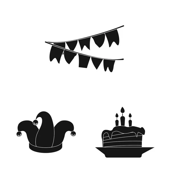 Diseño vectorial de fiesta y cartel de cumpleaños. Conjunto de fiesta y celebración icono de vector para la acción . — Archivo Imágenes Vectoriales