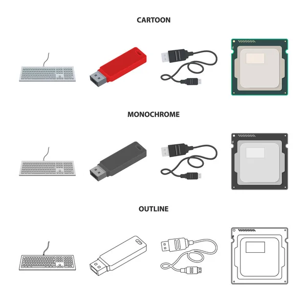 Illustration vectorielle de l'ordinateur portable et du symbole de l'appareil. Ensemble d'icône vectorielle pour ordinateur portable et serveur pour stock . — Image vectorielle