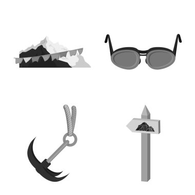 Dağcılık ve tepe simge vektör çizimi. Kamp ve dağcılık Topluluğu web için hisse senedi simgesi.