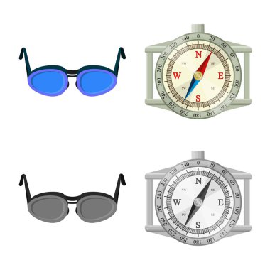 Dağcılık ve tepe logo vektör çizimi. Dağcılık ve kamp stok vektör çizim.