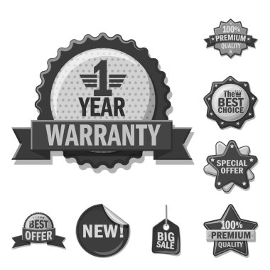 Amblem ve rozet sembol yalıtılmış nesne. Amblem ve etiket stok vektör çizim seti.