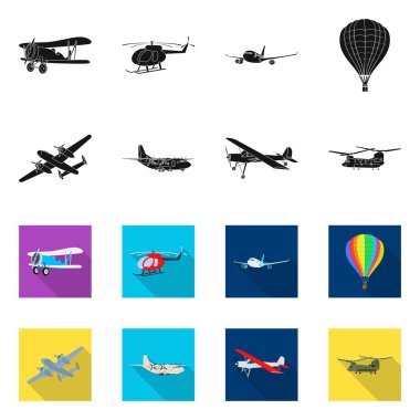 İllüstrasyon işareti uçak ve ulaşım vektör. Uçak ve gökyüzü hisse senedi simgesi için web topluluğu.