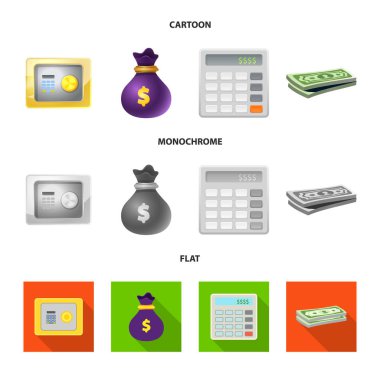 Banka ve para simgesinin vektör resmi. Banka ve bill hisse senedi simgesi için web topluluğu.