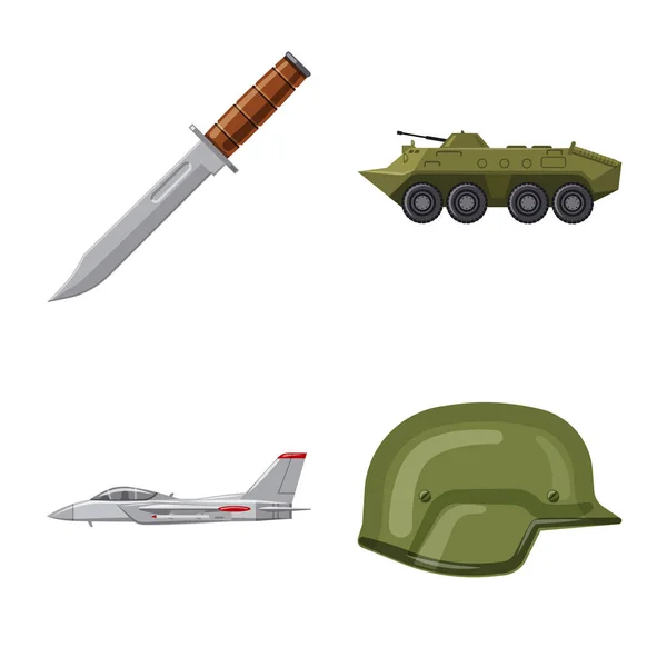 Objeto aislado de arma y logo de arma. Conjunto de armas y ejército símbolo de stock para la web . — Vector de stock