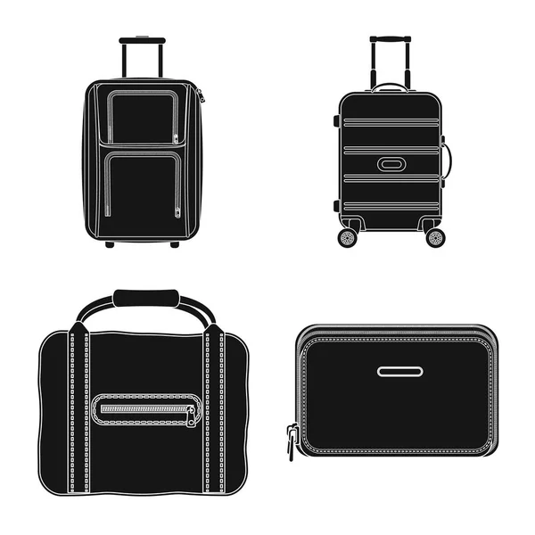 スーツケースと手荷物のアイコンのベクター デザイン。株式のスーツケースや旅のベクター アイコンのコレクション. — ストックベクタ