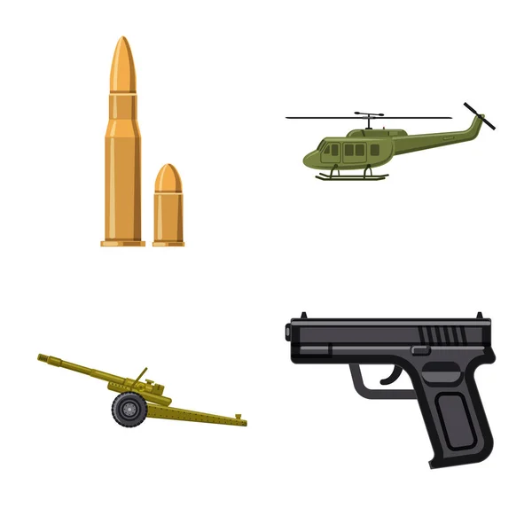 Vector illustration of weapon and gun logo. Collection of weapon and army stock symbol for web. — Stock Vector
