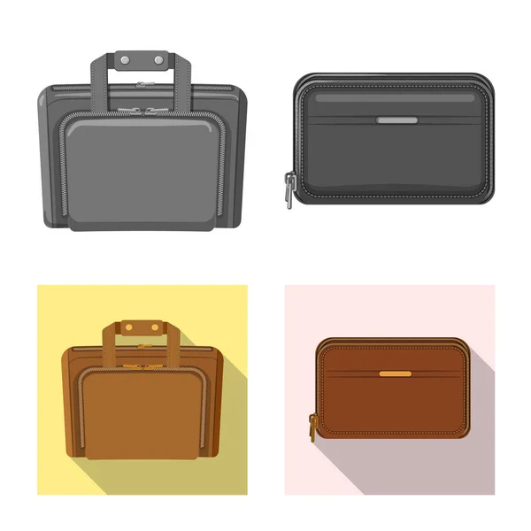 Isolated object of suitcase and baggage icon. Collection of suitcase and journey vector icon for stock. — Stock Vector