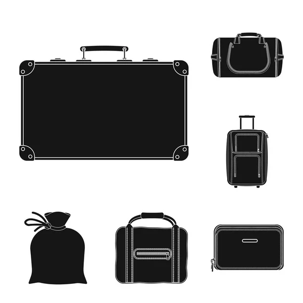 Vektor design resväska och bagage-logotypen. Samling av resväska och resa vektor ikonen för lager. — Stock vektor