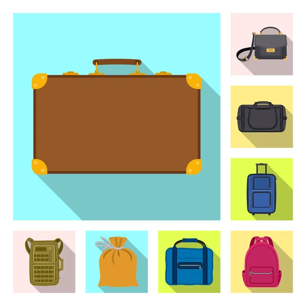 Διανυσματική σχεδίαση της βαλίτσας και αποσκευές λογότυπο. Σύνολο των εικονίδιο διάνυσμα βαλίτσα και ταξίδι για το απόθεμα. — Διανυσματικό Αρχείο