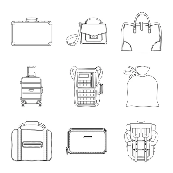 Isolated Object Suitcase Baggage Symbol Collection Suitcase Journey Stock Symbol — Stock Vector