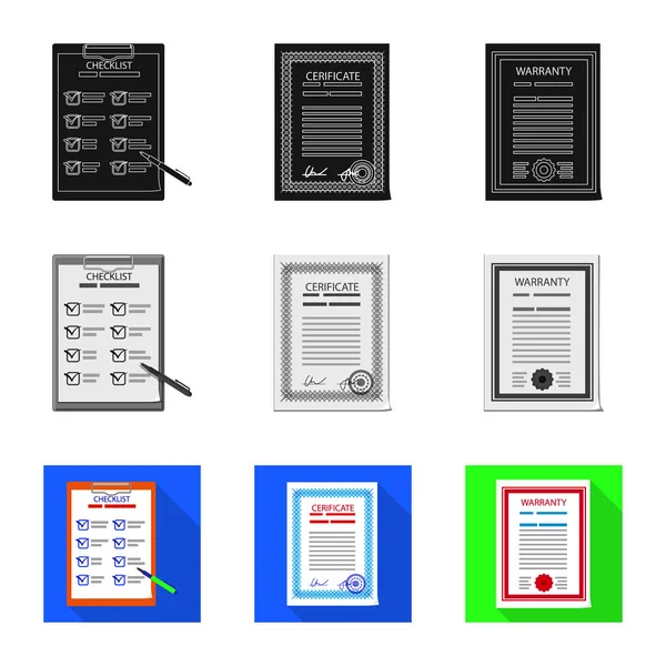 Objeto aislado de forma y símbolo del documento. Conjunto de forma y marca de símbolo de stock para web . — Archivo Imágenes Vectoriales