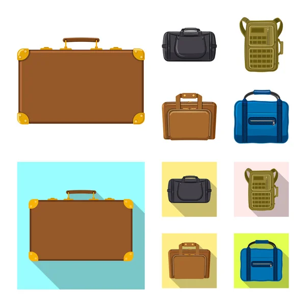 Geïsoleerde Object Van Koffer Bagage Teken Collectie Van Pictogram Koffer — Stockvector