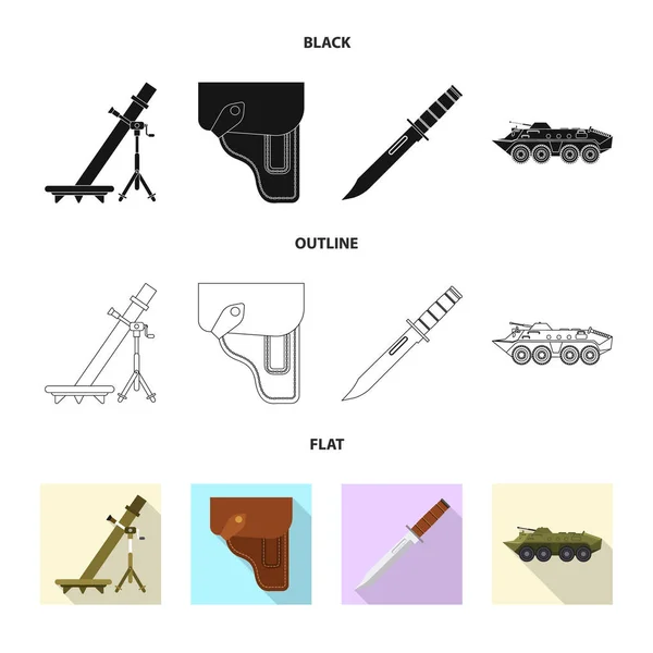 Conception vectorielle de l'arme et du signe d'arme. Ensemble d'armes et symbole de stock de l'armée pour le web . — Image vectorielle