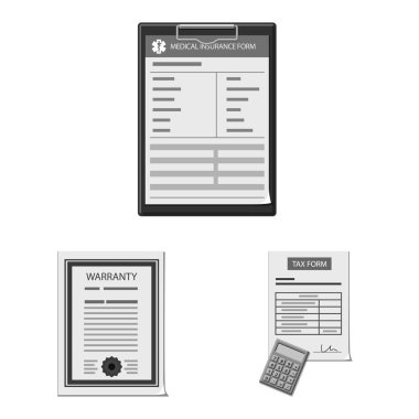 Yalıtılmış nesne formu ve belge simgesinin. Şeklinde ayarla ve stok vektör çizim işaretlemek.