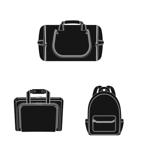 Objeto aislado de maleta e icono de equipaje. Colección de maletas y símbolos de viaje para web . — Vector de stock