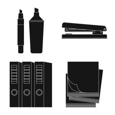 Ofis ve tedarik simge vektör tasarımı. Ofis ve okul vektör simgesini hissenin topluluğu.