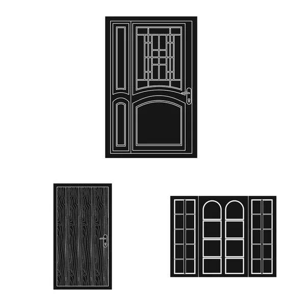 Ilustración Vectorial Puerta Símbolo Frontal Colección Puerta Vector Madera Icono — Vector de stock