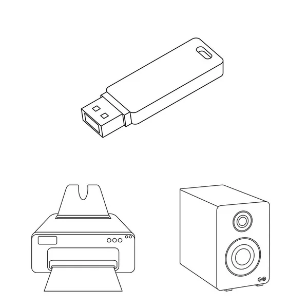 Conception vectorielle de l'ordinateur portable et le symbole de l'appareil. Collection d'illustration vectorielle de stock d'ordinateur portable et de serveur . — Image vectorielle