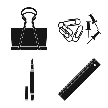 Arz ve office logosu yalıtılmış nesne. Ofis ve okul vektör simgesini hissenin topluluğu.