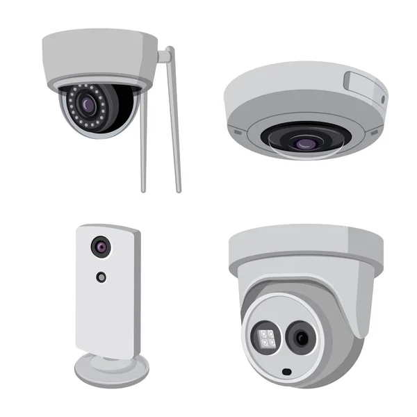 Vectorillustratie van cctv en camera symbool. Collectie van cctv en systeem voorraad vectorillustratie. — Stockvector