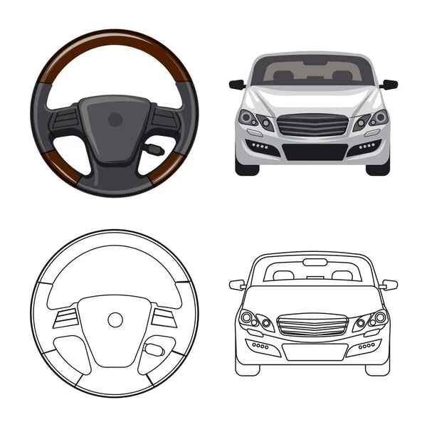 Oggetto isolato di segno automatico e parziale. Set di auto e auto vettoriale icona per magazzino . — Vettoriale Stock